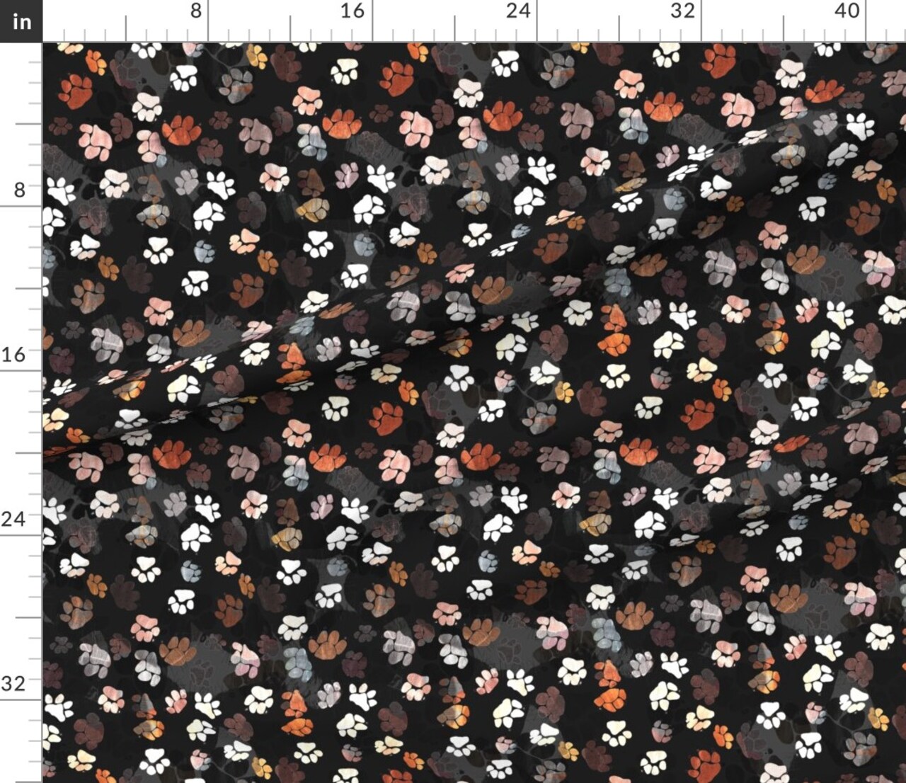 Beagle Paws Paw Print Dog Animal Custom Printed Fabric by Spoonflower Various Fabrics by the Yard or Fat Quarter